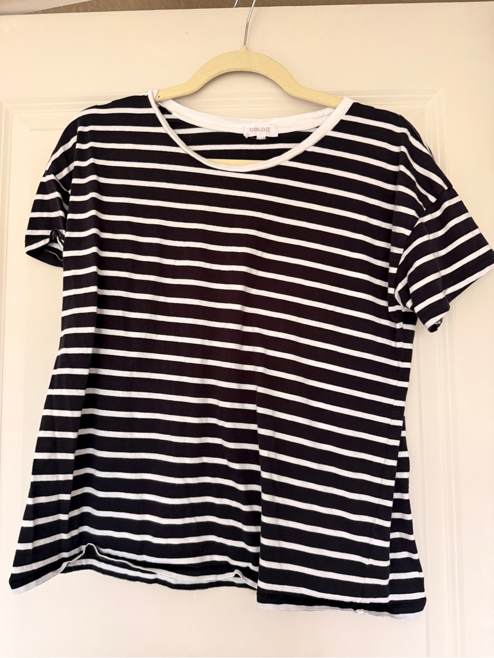 Goldie Navy & White Striped Crewneck Tee